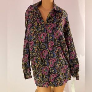 Vintage 80s Silk Button-down Shirt